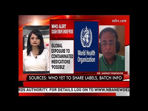 Dr. Shenoy Robinson on NDTV | WHO Alert Over Syrups Linked To Death Of Children In The Gambia - video from Catex Health