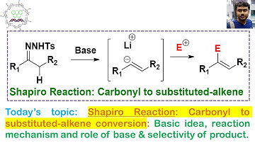 Shapiro Reaction: Carbonyl to substituted-alkene: Basic idea, Reaction mechanism and Role of base.