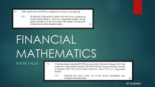 FINANCIAL MATHEMATICS| FUTURE VALUE || GRADE 12