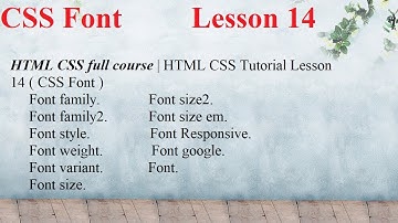 HTML CSS full course | HTML CSS Tutorial Lesson 14 ( CSS Font ) "LearnWebDesign with @Google."