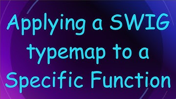 Applying a SWIG typemap to a Specific Function