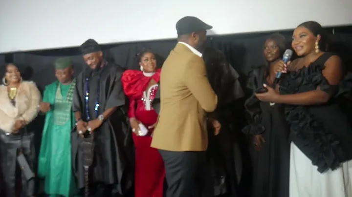 FEMI ADEBAYO {PRODUCER OF FAMILY BROUHAHA} GO EMOTIONAL HAS HE BOW TO THE CAST AT THE CINEMA