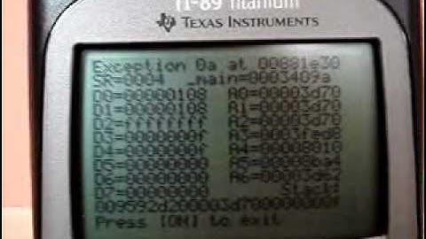 TI-89 Titanium Error / semi-crash