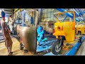 Asias no 1 cng auto rickshaw manufacturing factory with complete procedures