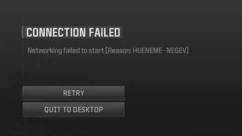 How to fix the Hueneme Negev error in MW3 - Call of duty modern warzone - Connection Failed