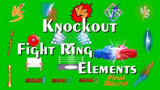 Fight Ring Knockout | Boxing | Wrestling Elements Green Screen