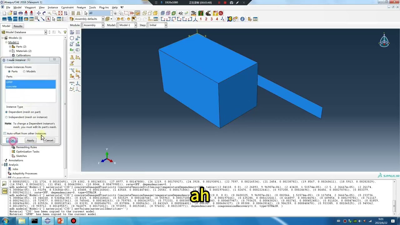 # 108 Abaqus Tutorial# Contact between GFRP and concrete