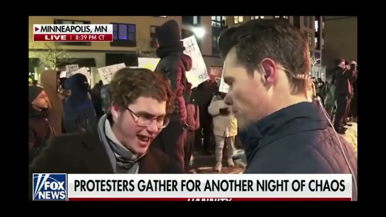 Fake Fox News lying. Young Democrat telling the truth in Minneapolis. 