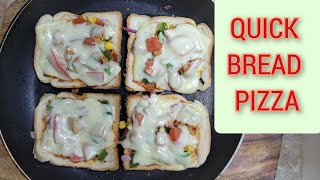 Delicious Bread Pizza Without Oven Recipe | Easy Homemade Pizza on Bread Slices