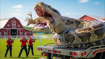 Heroic Rescue Team Saves Helpless Deer from Deadly Giant Python 🐍