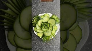 Super Salad Decoration Ideas - Cucumber Carving Garnish #SuperSalad #cuttingskills #fooddecoration