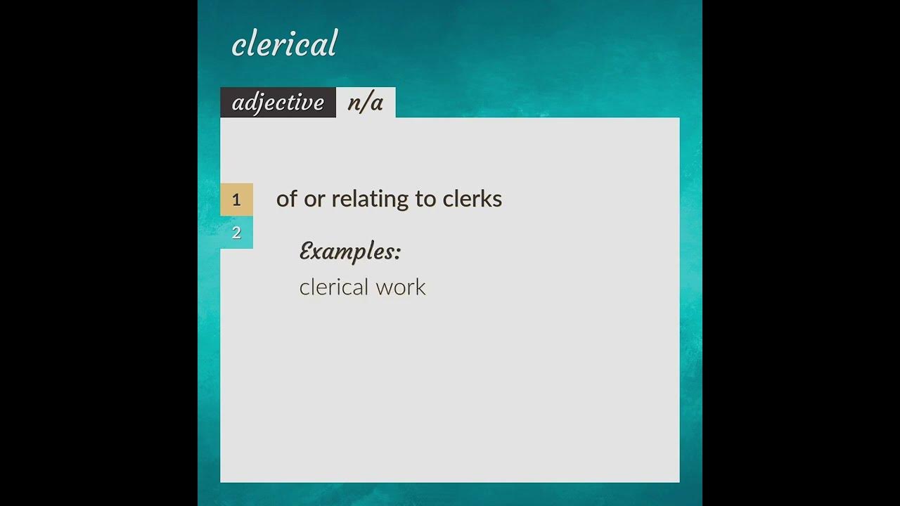 clerical-meaning-of-clerical-youtube