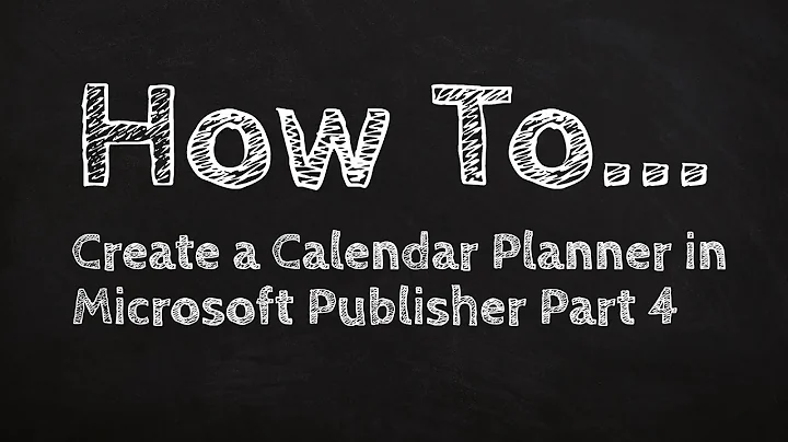 How to Create a Calendar Planner in Microsoft Publ...