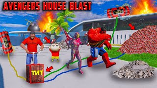 Franklin And Shinchan😂 Blast Avengers Mansion😱 For Their Ultimate Revenge🔥 In GTA 5 !😱 #gta5