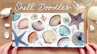 Pastel Shell Doodles: Step by step Watercolor Tutorial