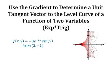 Use the Gradient to Determine a Unit Tangent Vector to the Level Curve of f(x,y) (Exp*Trig)