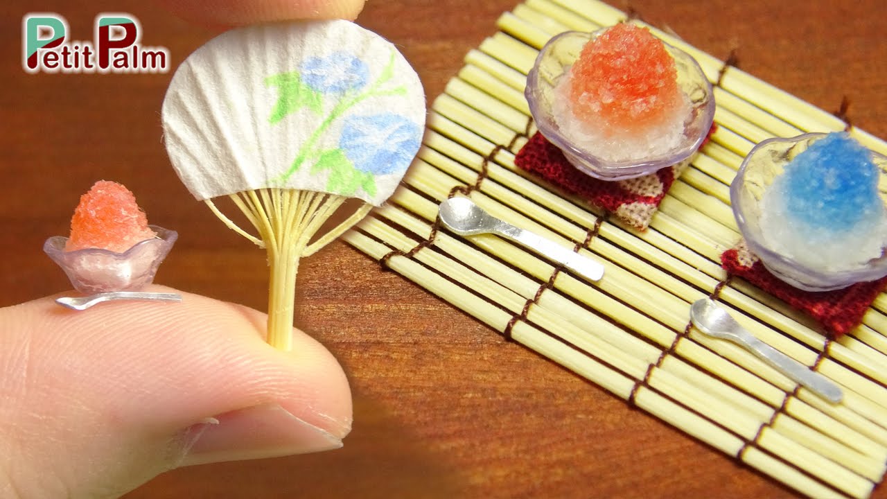 Diy How To Make Miniature Japanese Shaved Ice And Paper Fan