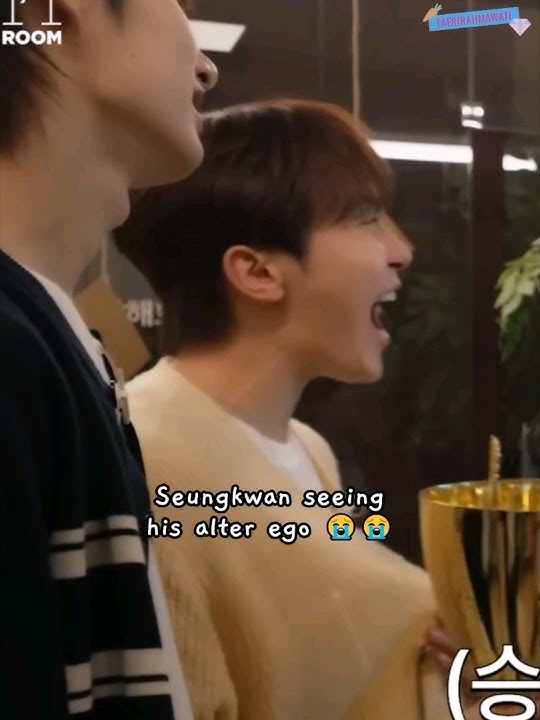 seungkwan's screaming after seeing his alter ego 😭 #seventeen #seungkwan