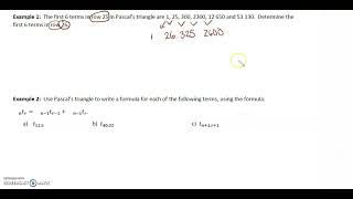 MDM4U 4.4 Pascal's Triangle
