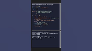 Web Page Title Extractor Using Python #pythonbegginer #pythonbasicsforbeginners #beautifulsoup
