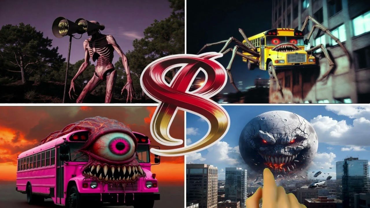 あーやぁ デコ電 McQueen Eater New 🆚 Siren Head 🆚School Bus 🆚Chocho Charlis