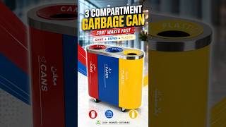 3-Compartment Recycling Bin for Hotels, Malls &amp; Offices