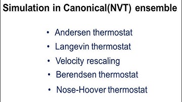 Thermostats | Simulation in canonical ensemble | Molecular dynamics simulations