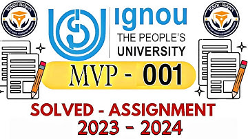 MVP 001 ! IGNOU ASSIGNMENT ! FOR 2023-2024 SOLVED ASSIGNMENT what