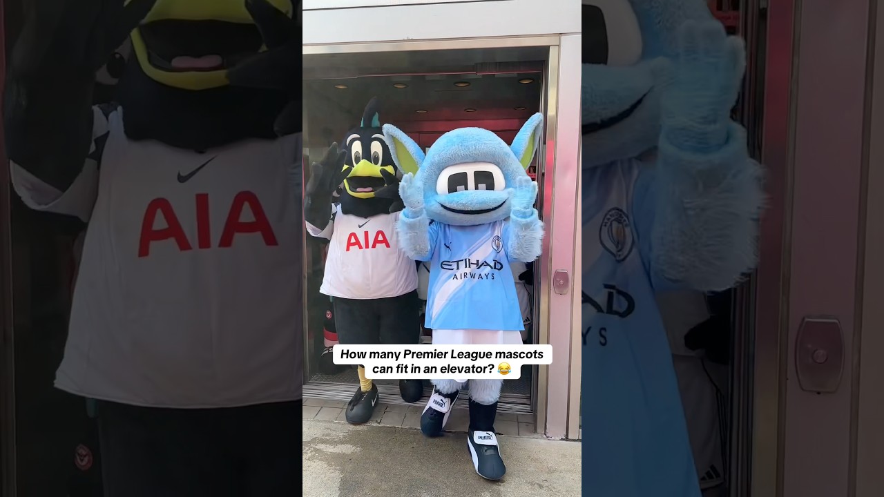 How Many Premier League Mascots Can Fit Into An Elevator? 👀 😂