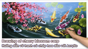Hướng Dẫn Vẽ Tranh Phong Thủy Cá Chép Hoa Đào Với Màu Acrylic | BT Art Drawing