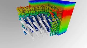 085 Flow of rigid bodies through an array of flexible beams
