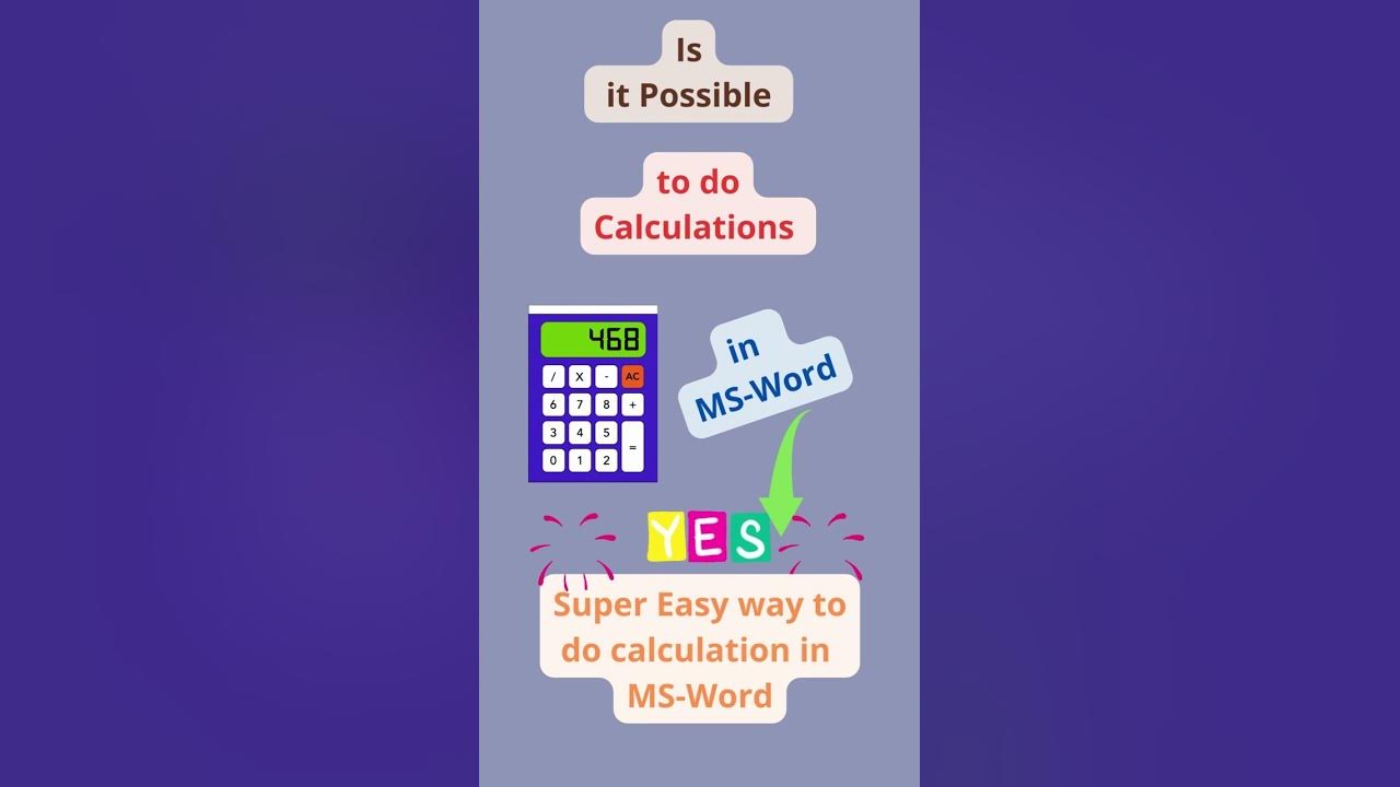 How to do calculations in word youtube