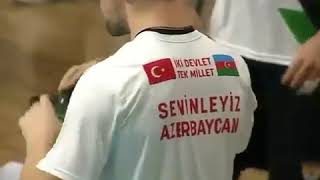 Solhanspor Volleyball Takımı Fenerbahçe Ile Oyuna Azerbaycan Bayrakları Ile Çıktı