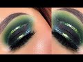 GREEN GLITTER GLAM EYE MAKEUP TUTORIAL| MORPHE 35B &amp; Sour Then Sweet