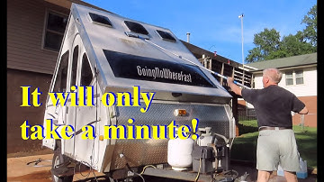 Cleaning your Fiberglass Camper. Removing a years worth of dirt and grime on an Aliner Popup Aframe