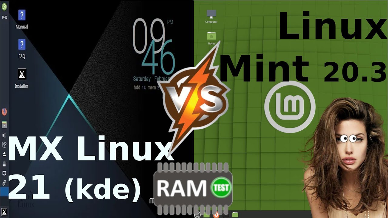 MX Linux 21 (kde) vs Linux Mint 20.3: RAM CPU Compare - YouTube