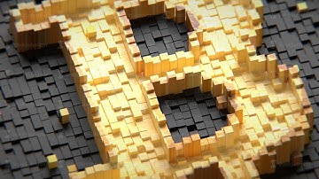 Crypto currency Gold Bitcoin - BTC - Bit Coin. 3d illustration