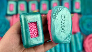 Crushing soap boxes with foam 💙 Cutting soap cubes 💗 Soap balls and plates 💙 Relaxing ASMR sounds 💕