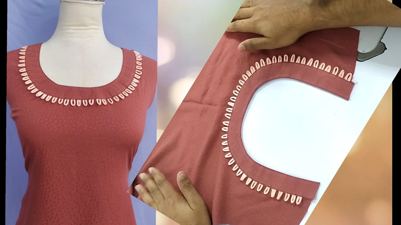 Party wear neck design with loops new neck design for parinted kurti letest design YouTube