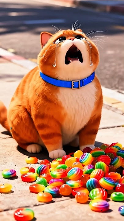 Kitten’s Fruit Candy Disaster _ What Happened Next! 🐱🍭 #shorts #funny #cat #animals #comedy