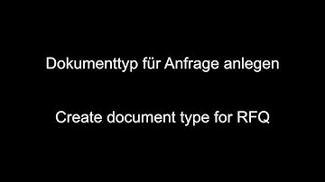 SAP MM - Create document type for RFQ