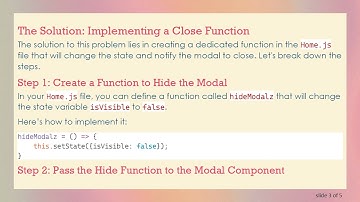 How to Close a Modal in React Native Controlled by a Different Component