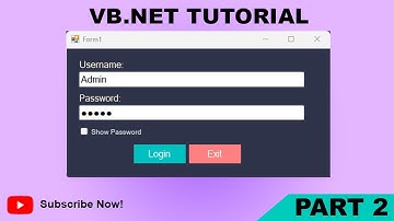 VB Net Tutorial - How to create login form, Admin and normal user with Mysql Database | Part 2