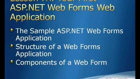 Lesson 7A - Your First ASP.NET Web Forms Web Application