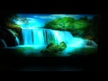 Moving picture in motionmirror framed waterfall picture with light  sound