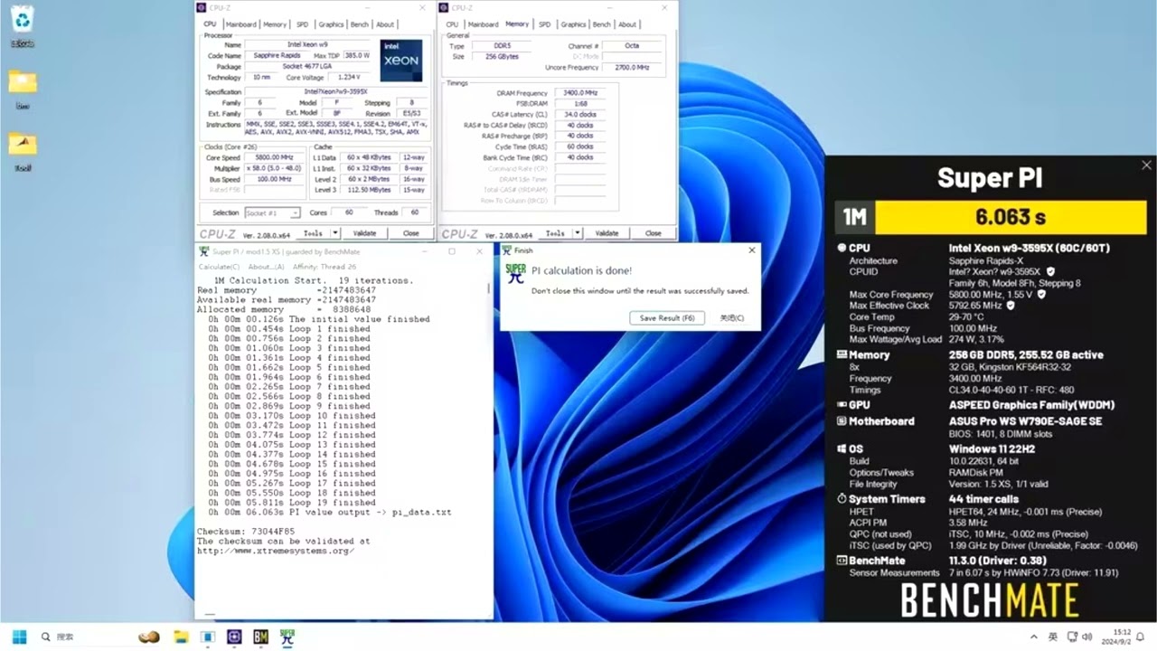 Intel 60 Core Xeon W9 3595X CPU Overclocked To 5 8 GHz and