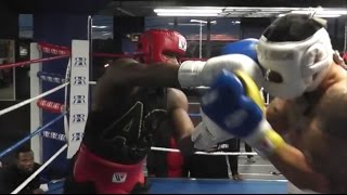 (WOW) ADRIEN BRONER LETS HANDS GO AND LIGHTS UP SPARRING PARTNER DURING INTENSE SESSION [HD]