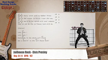 🎸 Jailhouse Rock - Elvis Presley Guitar Backing Track with chords and lyrics