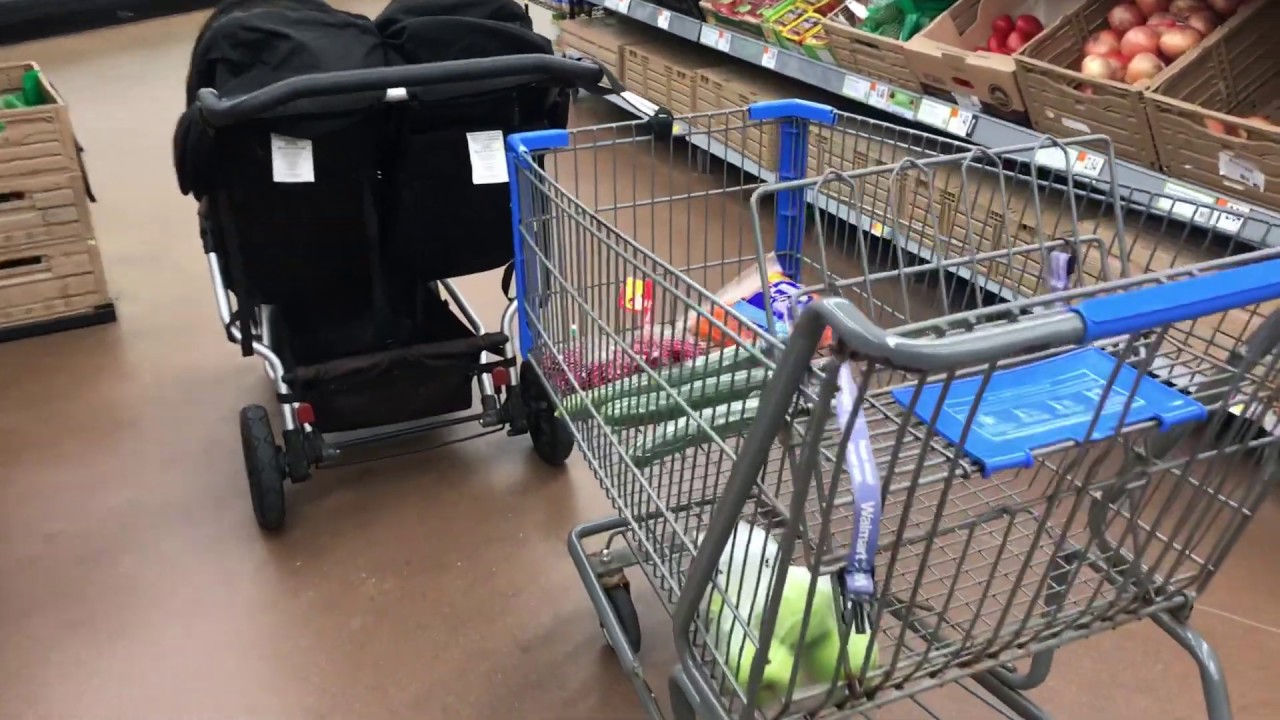 grocery shopping with a stroller