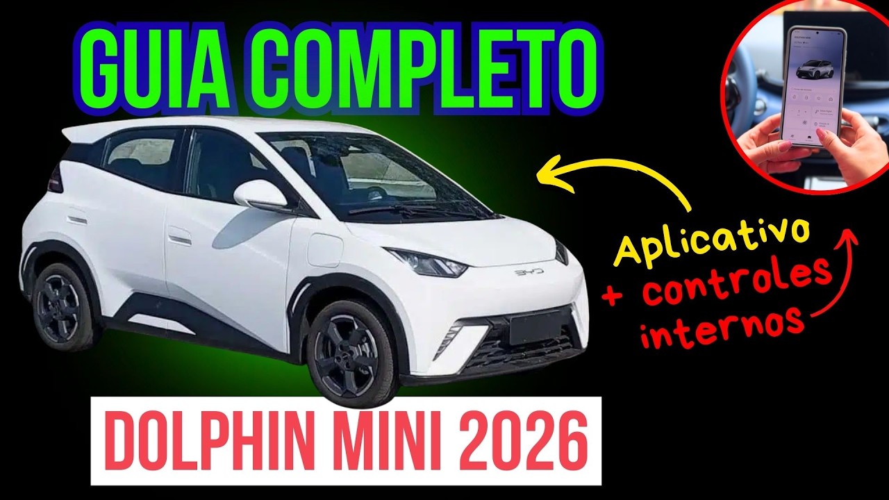 Telas, multimídia e app no celular ⚡ Toda tecnologia do BYD Dolphin Mini